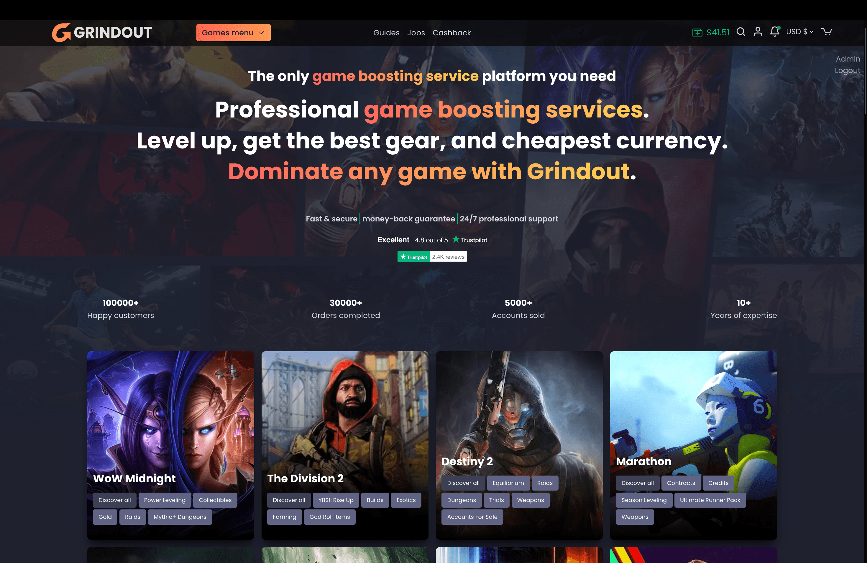 E-Commerce Game Boosting Platform